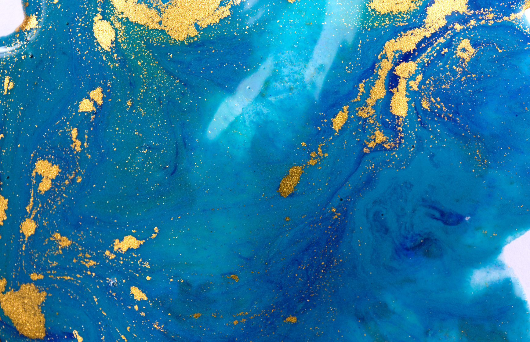 Marbled Blue and Gold Abstract Background